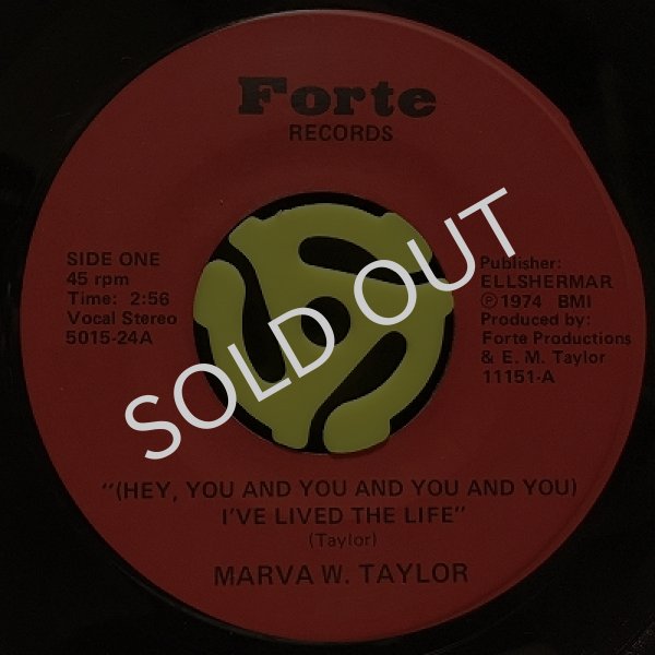 MARVA W. TAYLOR / (HEY, YOU AND YOU AND YOU AND YOU) I'VE LIVED THE LIFE