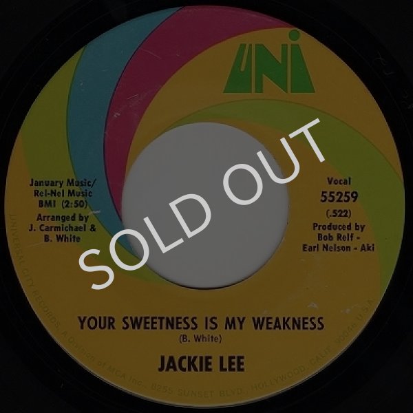 画像1: JACKIE LEE - YOUR SWEETNESS IS MY WEAKNESS / YOU WERE SEARCHING FOR A LOVE  (1)