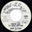 画像1: JOHN ELLISON - YOU'VE GOT TO HAVE RHYTHM / GIVING UP ON LOVE  (1)