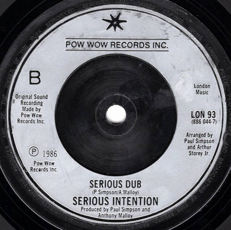 画像2: SERIOUS INTENTION - SERIOUS (SHORT VOCAL) / SERIOUS DUB  (2)
