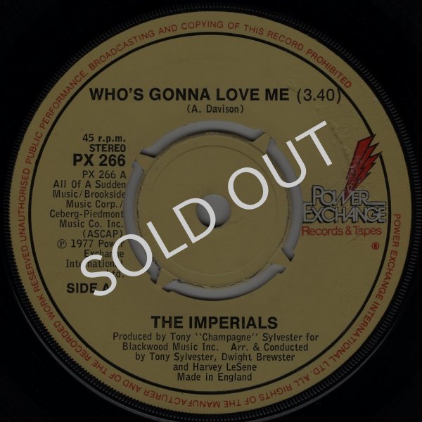 画像1: THE IMPERIALS - WHO'S GONNA LOVE ME / CAN YOU IMAGINE  (1)
