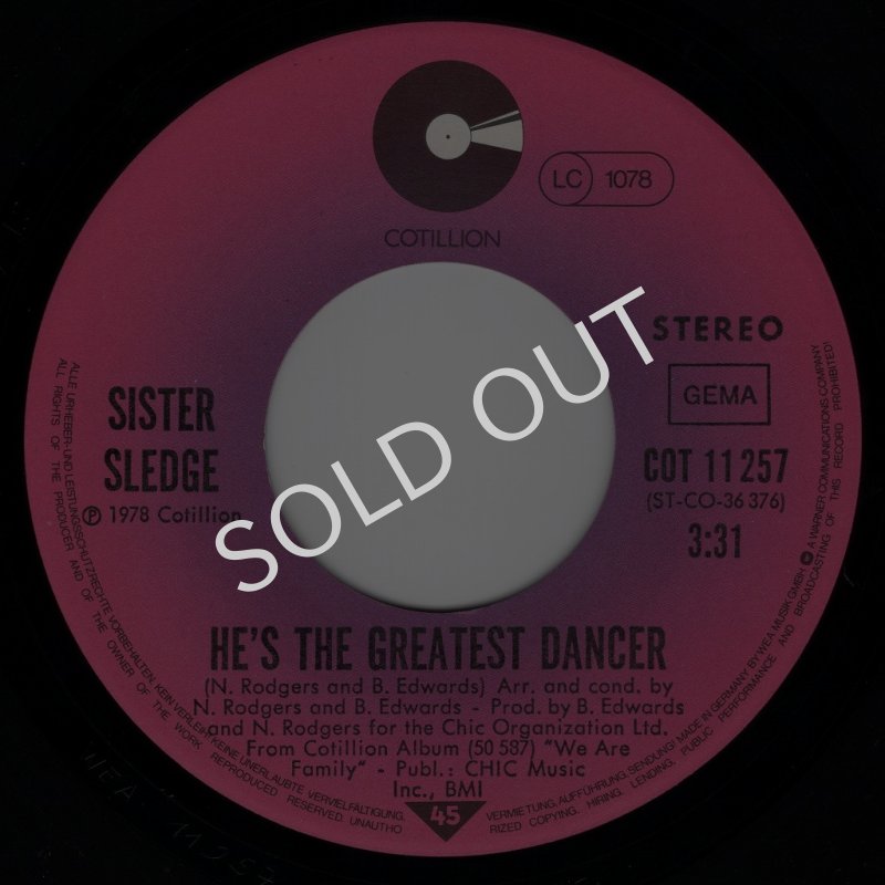 画像2: SISTER SLEDGE - HE'S THE GREATEST DANCER / SOMEBODY LOVES ME  (2)