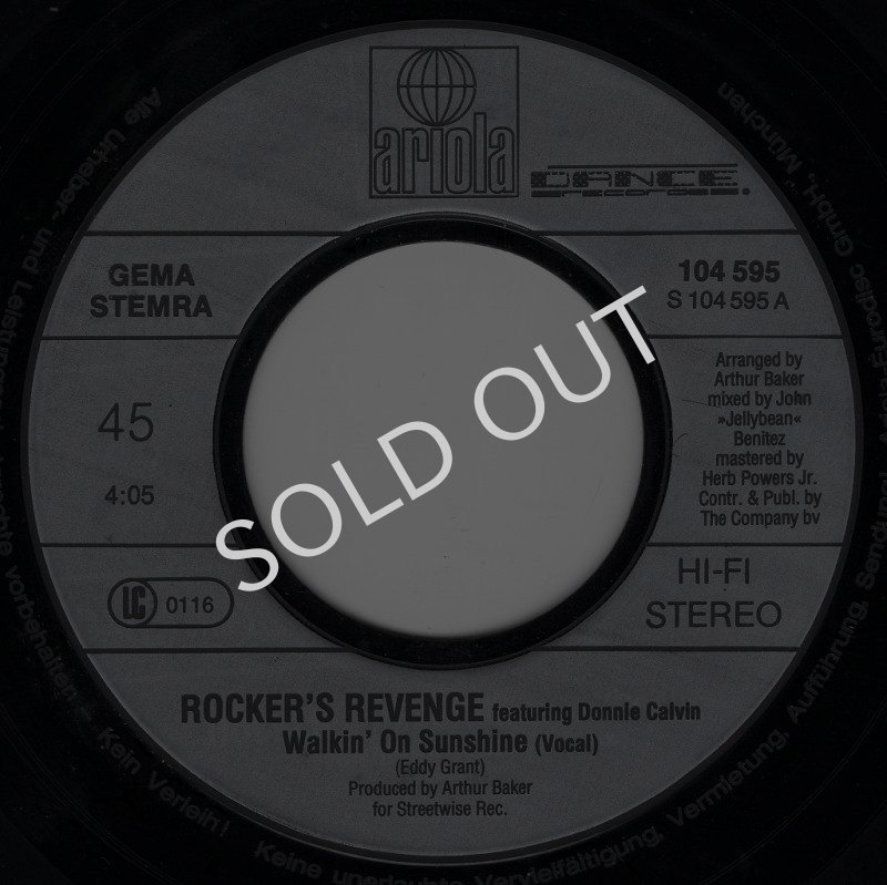 画像2: ROCKERS REVENGE FEATURING DONNIE CALVIN - WALKIN' ON SUNSHINE / ROCKIN' ON SUNSHINE  (2)