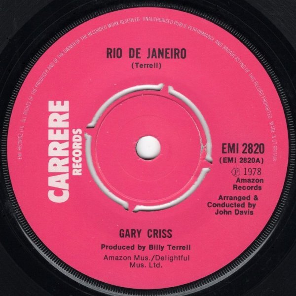 画像1: GARY CRISS - RIO DE JANEIRO / MY RIO LADY  (1)