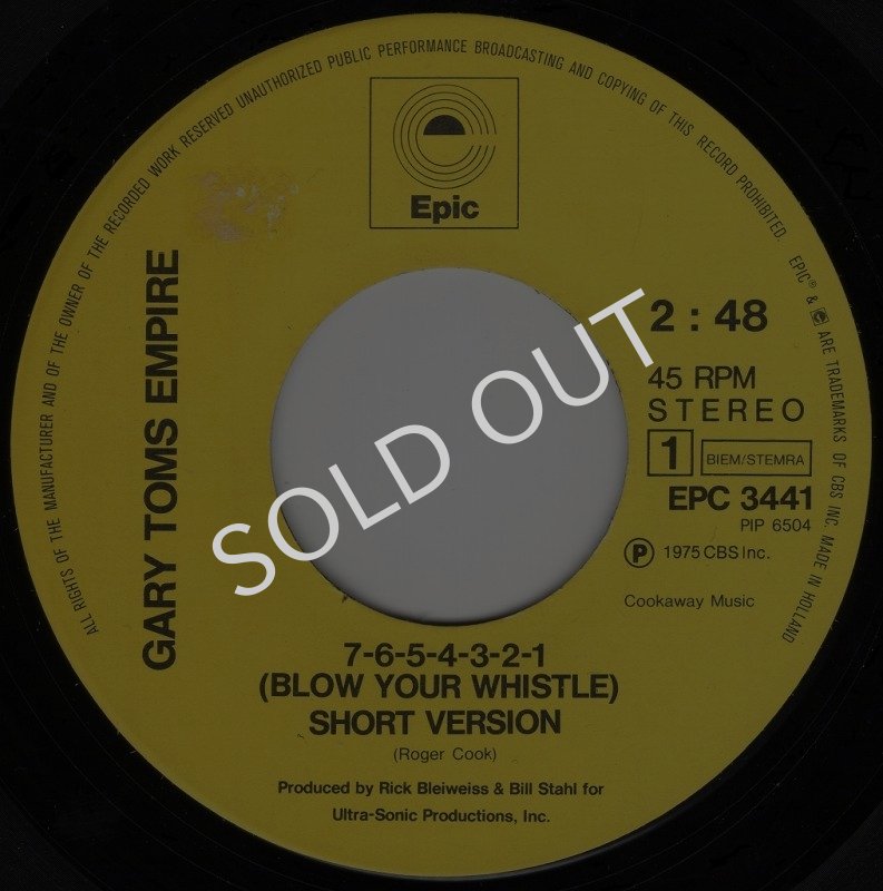 画像2: GARY TOMS EMPIRE - 7-6-5-4-3-2-1 BLOW YOUR WHISTLE (SHORT VERSION) / 7-6-5-4-3-2-1 BLOW YOUR WHISTLE (DISCO VERSION)  (2)