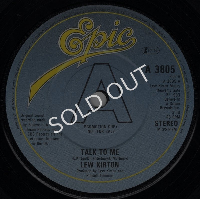 画像1: LEW KIRTON - TALK TO ME / TALK TO ME (INSTRUMENTAL)  (1)