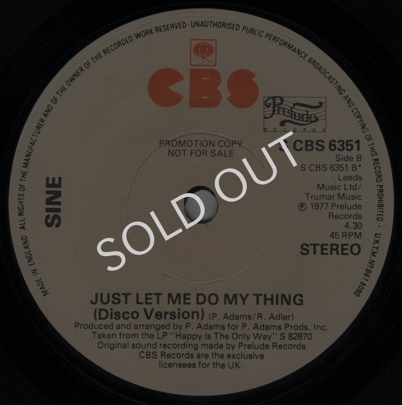 画像2: SINE - JUST LET ME DO MY THING / JUST LET ME DO MY THING (DISCO VERSION)  (2)