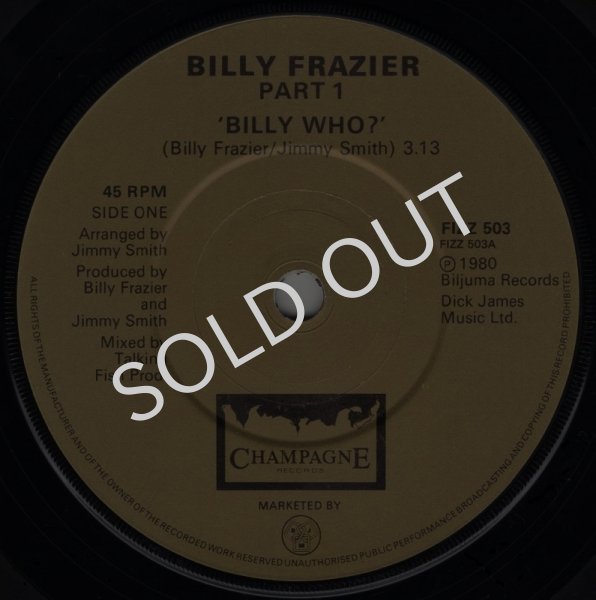 画像1: BILLY FRAZIER - BILLY WHO? / BILLY WHO? (ALTERNATIVE VERSION)  (1)