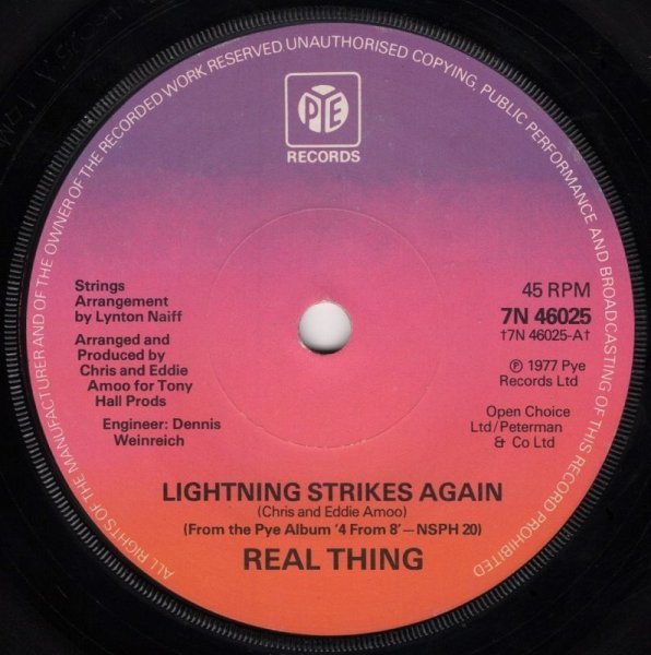 画像1: REAL THING - LIGHTNING STRIKES AGAIN / DANCE WITH ME  (1)