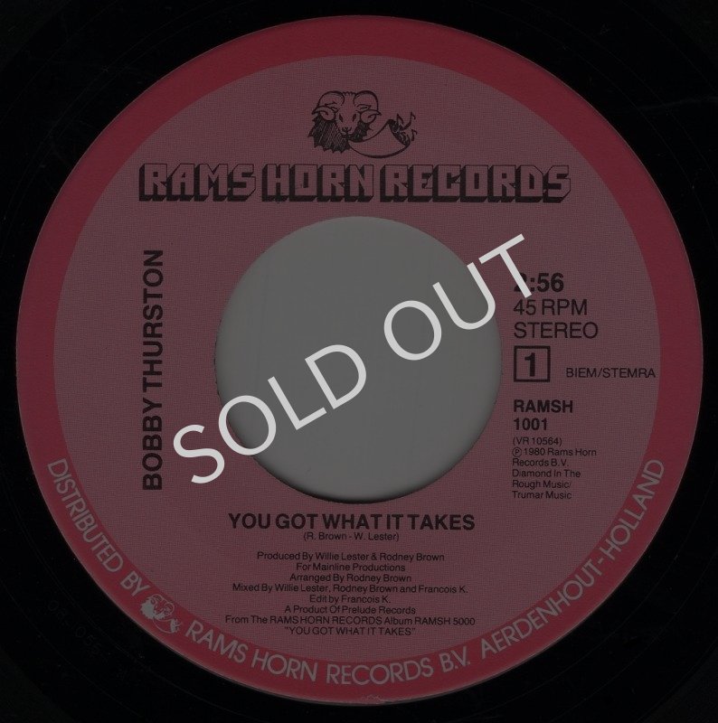画像2: BOBBY THURSTON - YOU GOT WHAT IT TAKES / SITTIN' IN THE PARK  (2)