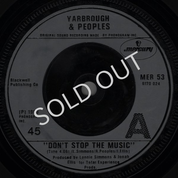 画像1: YARBROUGH & PEOPLES - DON'T STOP THE MUSIC / YOU'RE MY SONG  (1)