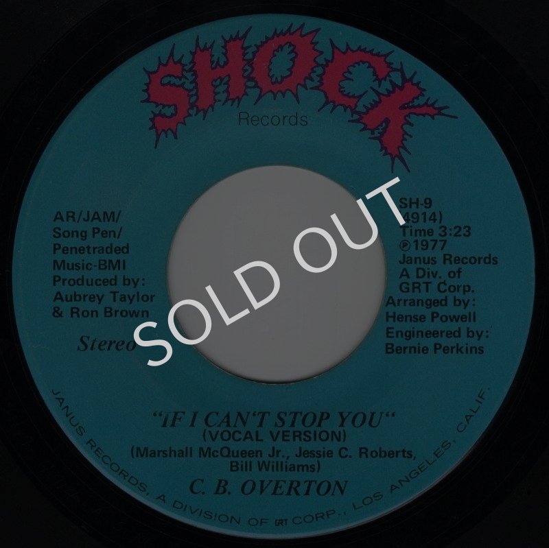 画像1: C.B. OVERTON - IF I CAN'T STOP YOU (VOCAL VERSION) / IF I CAN'T STOP YOU (INSTRUMENTAL VERSION)  (1)