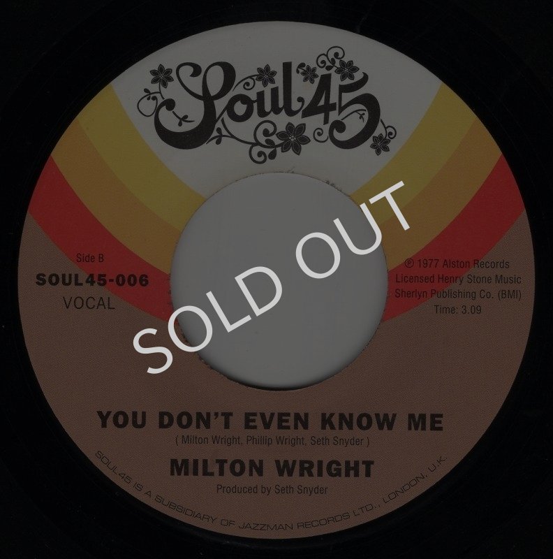 画像2: MILTON WRIGHT - LEAVE ME ALONE / YOU DON'T EVEN KNOW ME  (2)