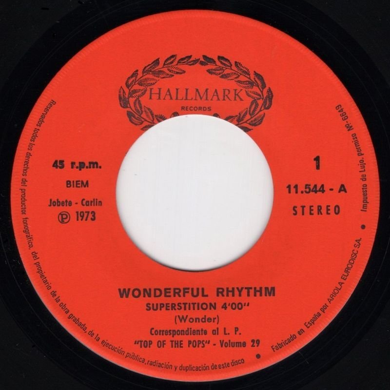 画像2: WONDERFUL RHYTHM - SUPERSTITION / LOOKING THRU' THE EYES OF LOVE  (2)