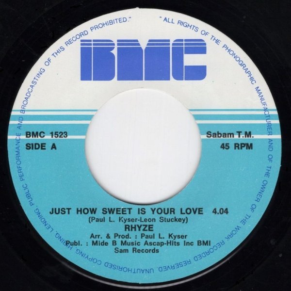 画像2: RHYZE - JUST HOW SWEET IS YOUR LOVE / I FOUND LOVE IN YOU  (2)