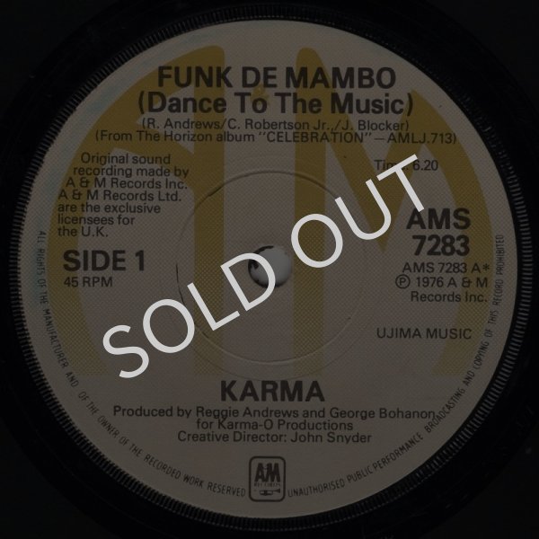 画像1: KARMA - FUNK DE MAMBO (DANCE TO THE MUSIC) / WELL  (1)