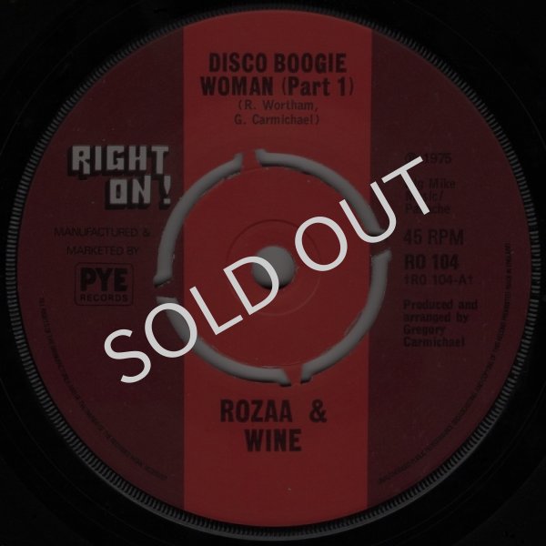 画像1: ROZAA & WINE - DISCO BOOGIE WOMAN (PART 1) / DISCO BOOGIE WOMAN (PART 2)  (1)