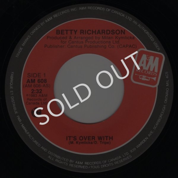 画像1: BETTY RICHARDSON - IT'S OVER WITH / SPECIAL LOVE  (1)