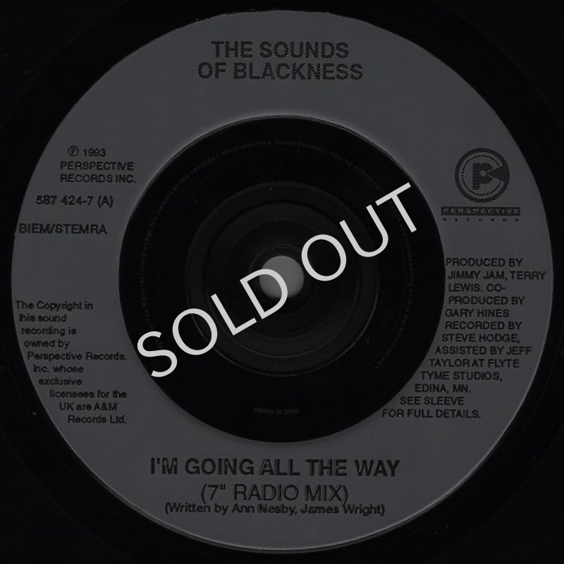 画像2: THE SOUNDS OF BLACKNESS -	I'M GOING ALL THE WAY (7" RADIO MIX) / I'M GOING ALL THE WAY (SASHA'S CHUFF CHUFF EDIT)  (2)