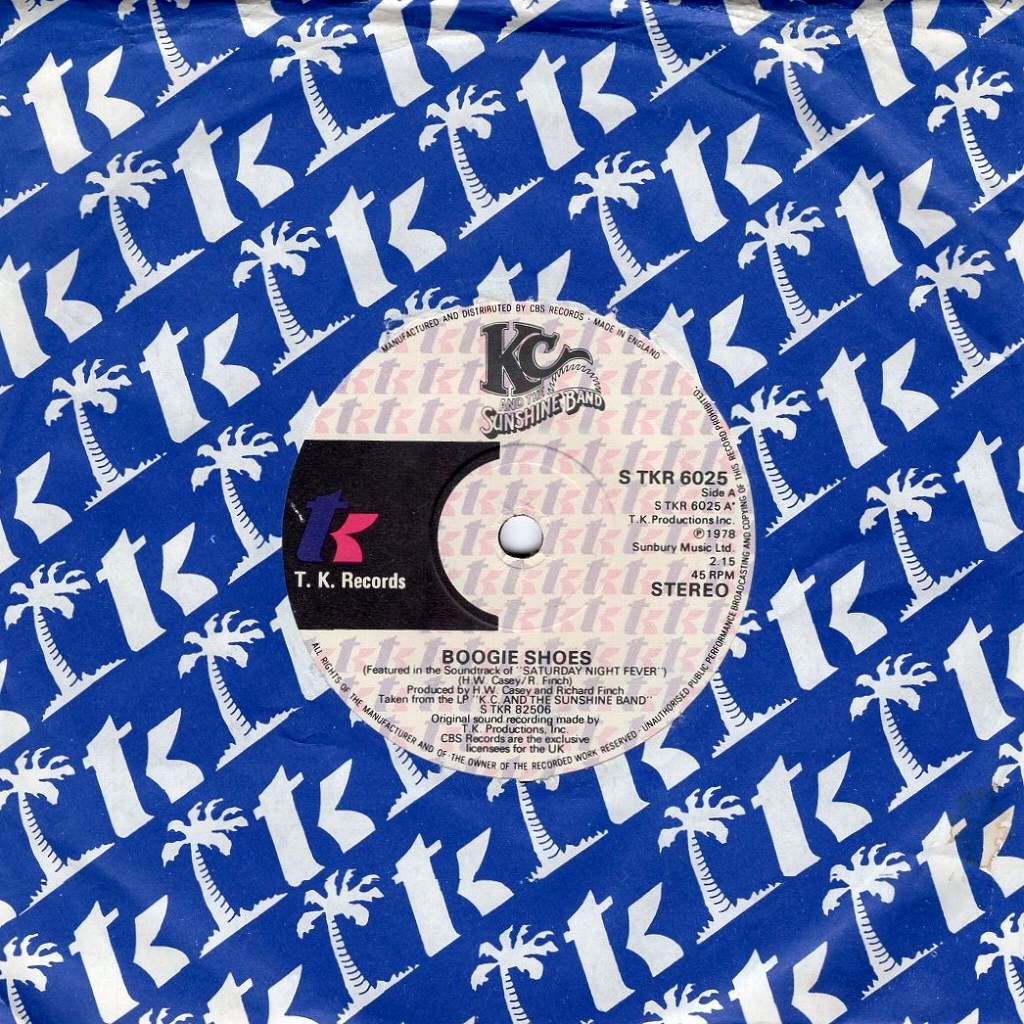 KC AND THE SUNSHINE BAND BOOGIE SHOES / I GET LIFTED / T.K. RECORDS
