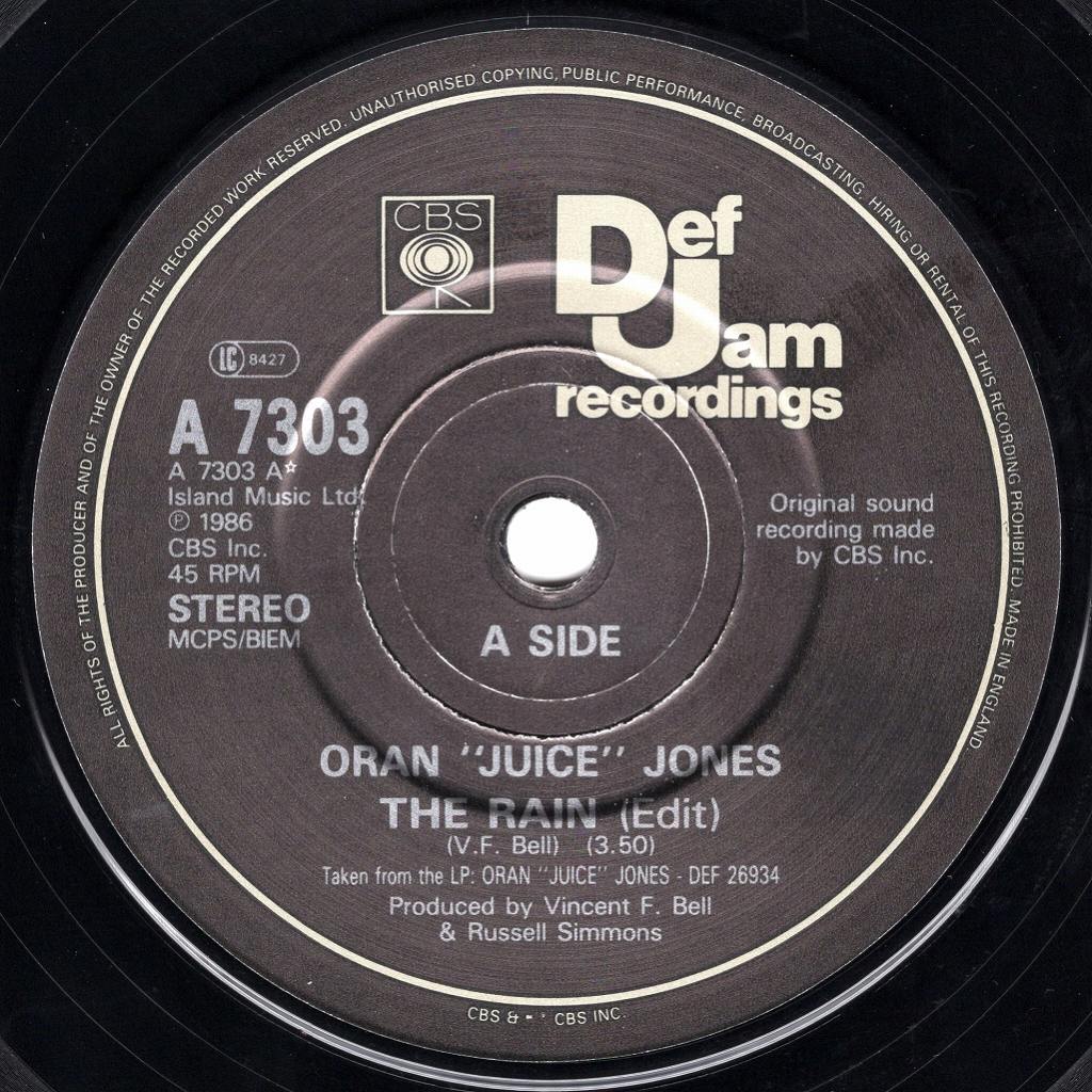 ORAN 'JUICE' JONES ‎ THE RAIN (EDIT) / YOUR SONG / DEF JAM RECORDINGS