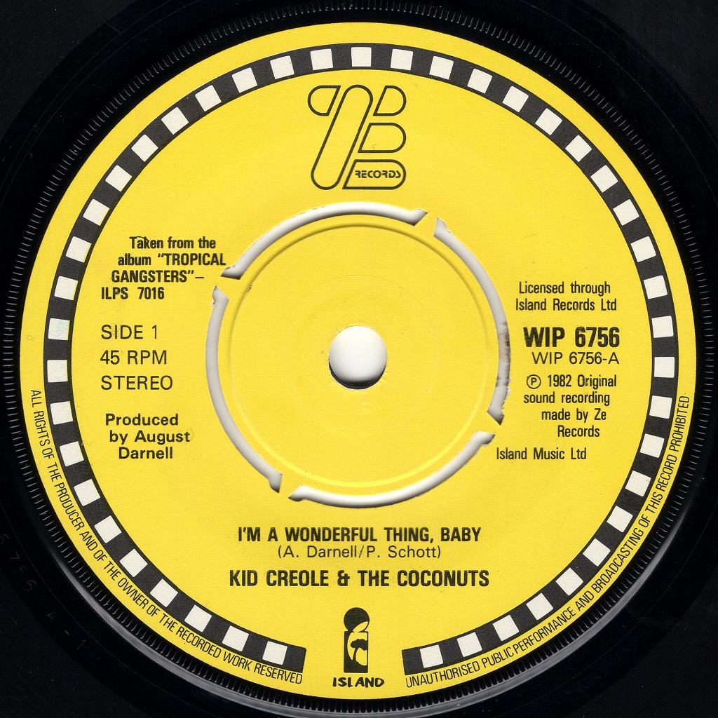 KID CREOLE & THE COCONUTS - I'M A WONDERFUL THING, BABY / TABLE 