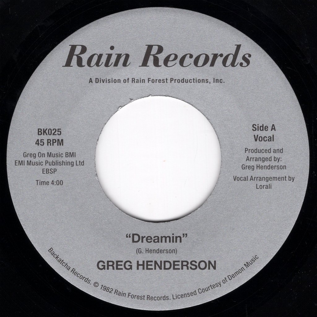 (REISSUE) GREG HENDERSON - DREAMIN (VOCAL) / DREAMIN (INSTRUMENTAL)