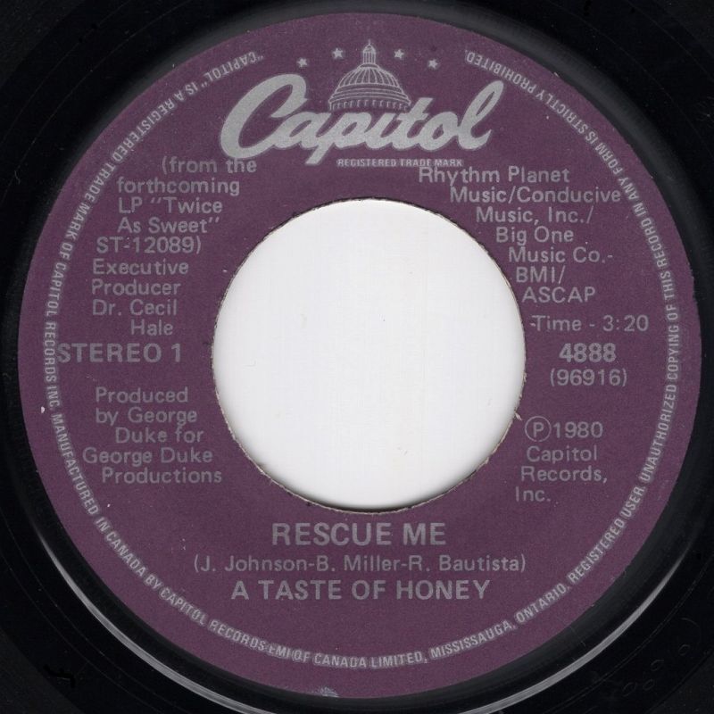 A TASTE OF HONEY RESCUE ME / SAY THAT YOU'LL STAY / CAPITOL RECORDS