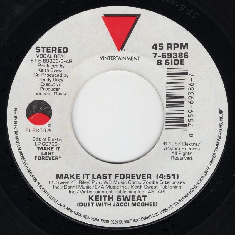 KEITH SWEAT MAKE IT LAST FOREVER (LP EDIT) / MAKE IT LAST FOREVER