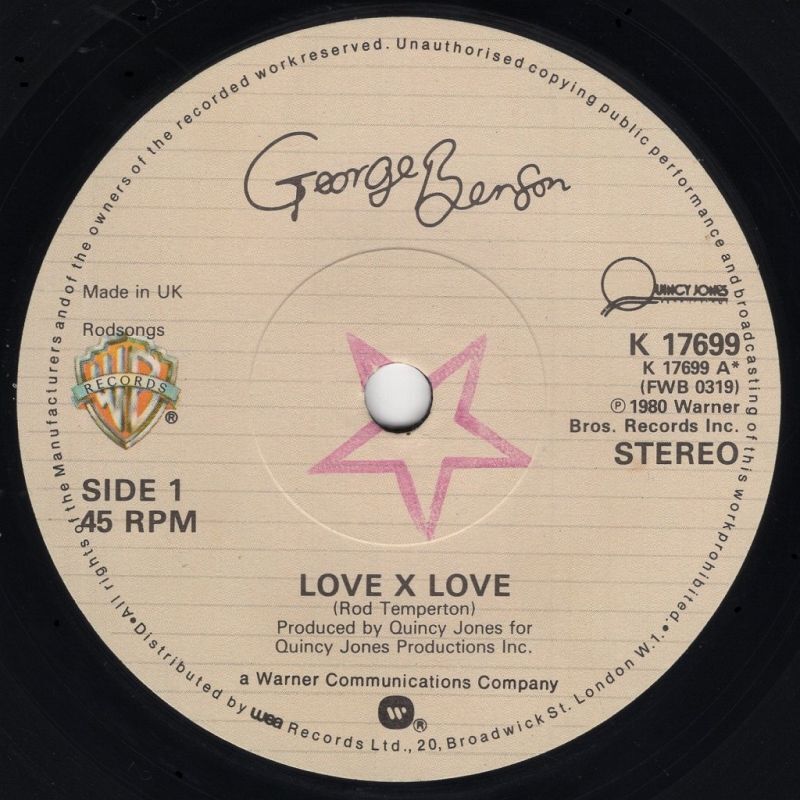 BENSON LOVE X LOVE / OFF BROADWAY / WARNER BROS. RECORDS / UK / 7"